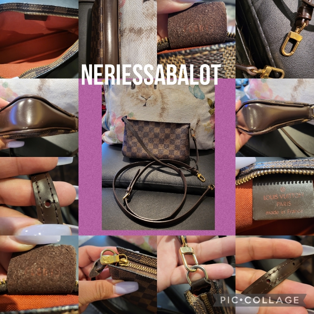 Authentic Pre loved Louis Vuitton Damier pochette with Sling.